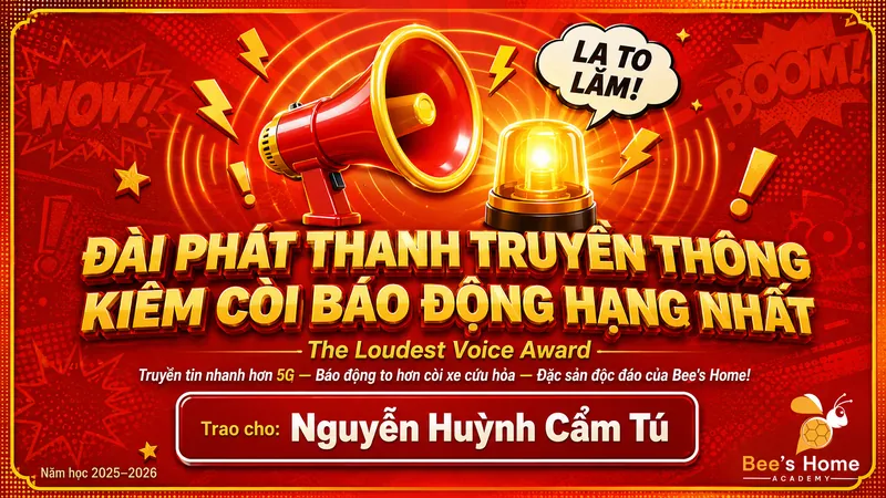 Giấy khen cá nhân hóa Bee's Home — tổng kết năm học