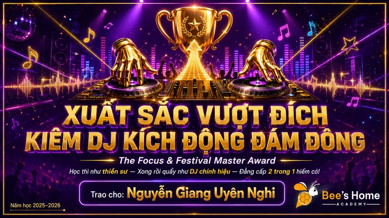 Giấy khen cá nhân hóa Bee's Home — tổng kết năm học
