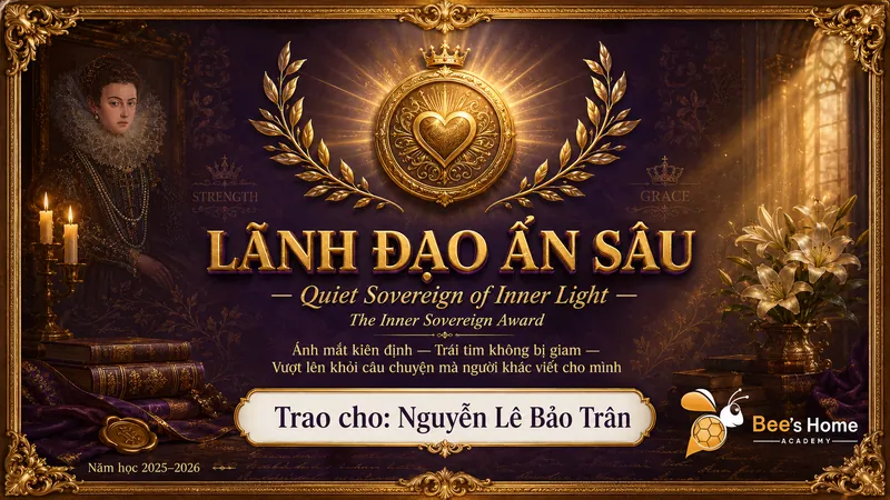 Giấy khen cá nhân hóa Bee's Home — tổng kết năm học